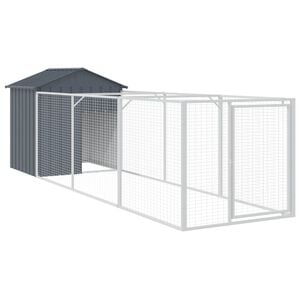vidaXL Dog House with Roof Anthracite 117x405x123 cm Galvanised Steel