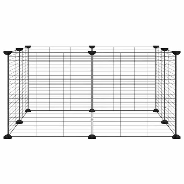 vidaXL 8-Panel Pet Cage Black 35x35 cm Steel