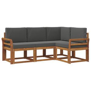 vidaXL Outdoor Sofa Set 4 pcs Natural and Anthracite