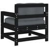 vidaXL Garden Chairs with Cushions 2 pcs Black Solid Wood Pine