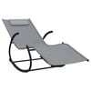 vidaXL Rocking Sun Lounger Grey Steel and Textilene