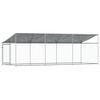vidaXL Dog Cage with Roof and Door Grey 6x2x2 m Galvanised Steel