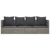 vidaXL Outdoor Lounge Bed with Cushions Grey Poly Rattan