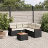 vidaXL 6 Piece Garden Sofa Set with Cushions Black Poly Rattan