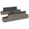 vidaXL Garden Sofa Set with Cushion 8 pcs Grey Poly Rattan