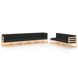 vidaXL 8 Piece Garden Lounge Set with Cushions Solid Pinewood