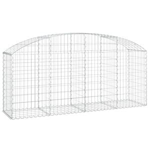 vidaXL Arched Gabion Basket 200x50x80/100 cm Galvanised Iron