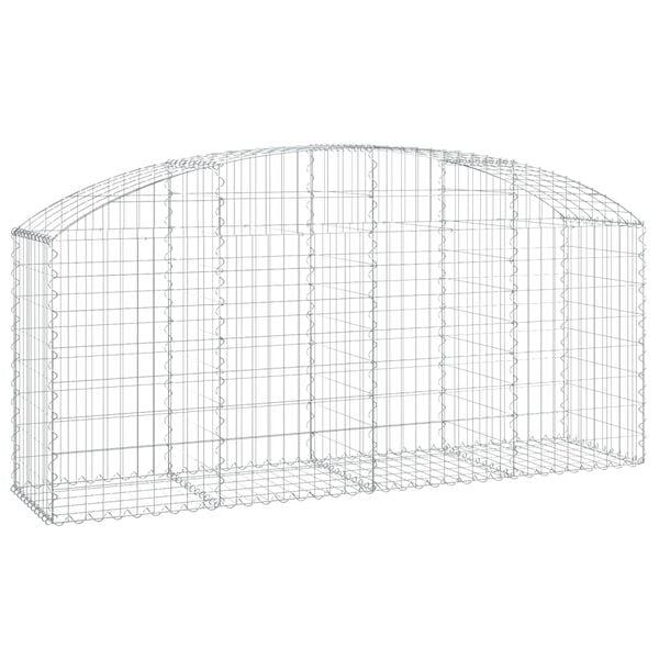 vidaXL Arched Gabion Basket 200x50x80/100 cm Galvanised Iron