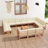 vidaXL 14 Piece Garden Lounge Set&Cushions Honey Brown Solid Pinewood