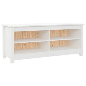 vidaXL Shoe Bench White 110x38x45.5 cm Solid Wood Pine