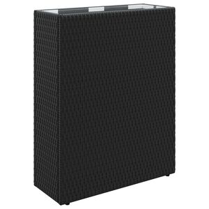 vidaXL Tall Planter Black 55 x 22 x 70 cm Poly Rattan