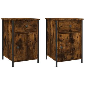 vidaXL Bedside Cabinets 2 pcs Smoked Oak 40x42x60 cm Engineered Wood