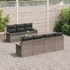 vidaXL Garden Sofa Set with Cushion 8 pcs Grey Poly Rattan