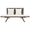 vidaXL Garden Bench with Cushions 176 cm Brown Poly Rattan