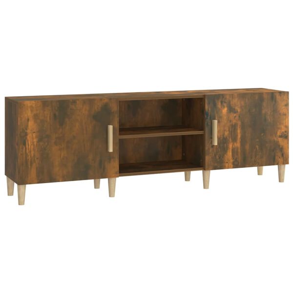 vidaXL TV Cabinet Smoked Oak 150x30x50 cm Engineered Wood