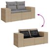 vidaXL 5 Piece Garden Sofa Set with Cushions Beige Poly Rattan