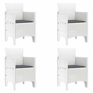vidaXL Garden Chair 4 pcs White Polypropylene