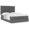 vidaXL Ottoman Bed with Mattress Dark Grey Double Fabric