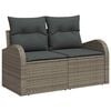 vidaXL Sofa Set with Cushion with Storage 9 pcs Grey Poly Rattan