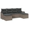 vidaXL Garden Sofa Set 6 pcs Grey Poly Rattan