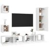 vidaXL 5 Piece TV Cabinet Set White Engineered Wood