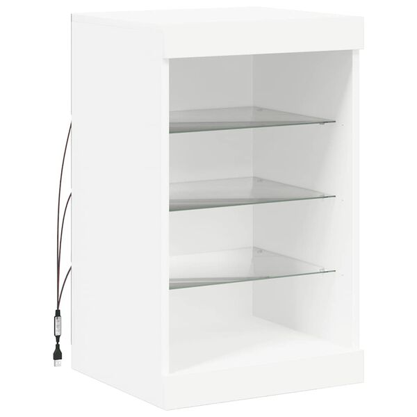 vidaXL Sideboard with LED Lights White 41x37x67 cm