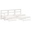 vidaXL 5 Piece Garden Lounge Set with Cushions White Solid Wood
