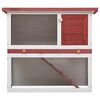 vidaXL Outdoor Rabbit Hutch 1 Door Red Wood