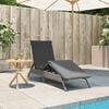 vidaXL Sun Lounger with Cushion Grey Poly Rattan