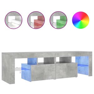 vidaXL TV Cabinet with LED Lights Concrete Grey 140x36.5x40 cm