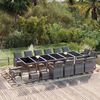 vidaXL 19 Piece Garden Dining Set with Cushions Poly Rattan Grey