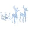 vidaXL Reindeer And Sleigh Christmas Decoration | Blue | Acrylic, PVC, Steel