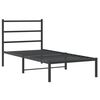 vidaXL Metal Bed Frame without Mattress with Headboard Black 90x190cm