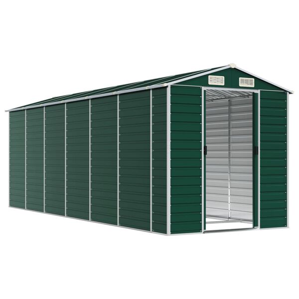 vidaXL Garden Shed Green 191x555x198 cm Galvanised Steel