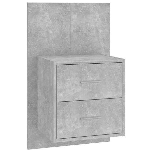 vidaXL Wall-mounted Bedside Cabinet Concrete Grey