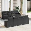 vidaXL Sofa Set with Cushion with Storage 7 pcs Black Poly Rattan