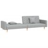 vidaXL 2-Seater Sofa Bed with Two Pillows Light Grey Fabric
