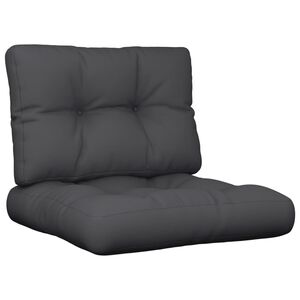 vidaXL Pallet Cushions 2 pcs Black Fabric