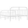 vidaXL Metal Bed Frame without Mattress with Footboard White 150x200cm