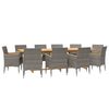 vidaXL 11 Piece Garden Dining Set with Cushions Grey