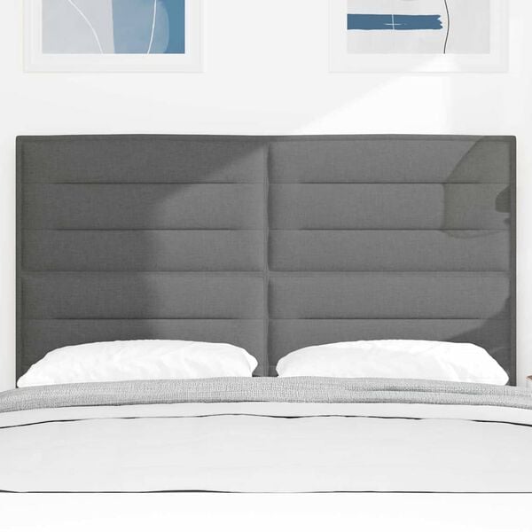 vidaXL LED Headboard with LED Strip Lights Dark Grey 160 cm Polyester