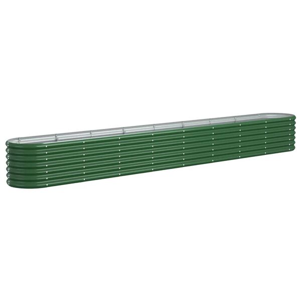 vidaXL Garden Raised Bed Galvanised Steel 332x40x36 cm Green