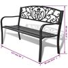 vidaXL Garden Bench 127 cm Cast Iron Black