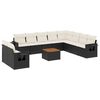 vidaXL 11 Piece Garden Sofa Set with Cushions Black Poly Rattan