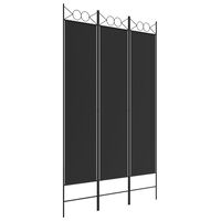 vidaXL 3-Panel Room Divider Black 120x200 cm Fabric