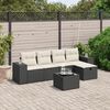 vidaXL 6 Piece Garden Sofa Set with Cushions Black Poly Rattan
