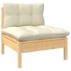 vidaXL 11 Piece Garden Lounge Set with Cream Cushions Pinewood