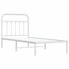 vidaXL Metal Bed Frame without Mattress with Headboard White 90x190cm