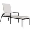vidaXL Sun Lounger with Footrest PE Rattan Brown