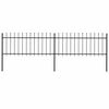 vidaXL Garden Fence with Spear Top Steel 359x80 cm Black